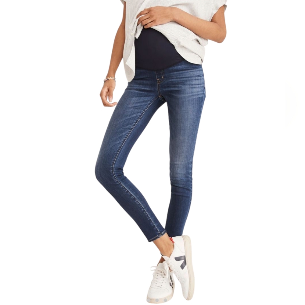 Madewell Over the Belly Tencel Denim Maternity Skinny Crop Jeans W27 Blue - Picture 11 of 13